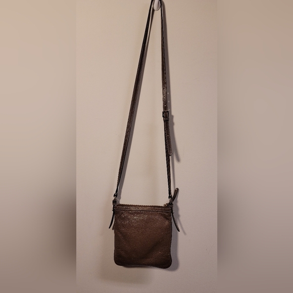 C - Dooney & Bourke dark chocolate brown leather letter carrier crossbody bag - Picture 4 of 9